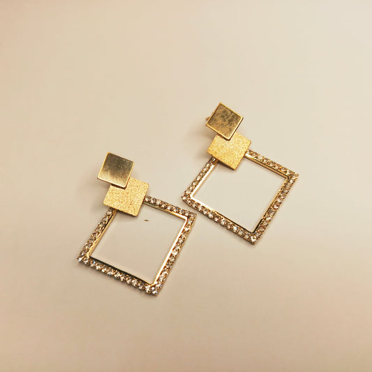 Geometric Square Drop Earrings