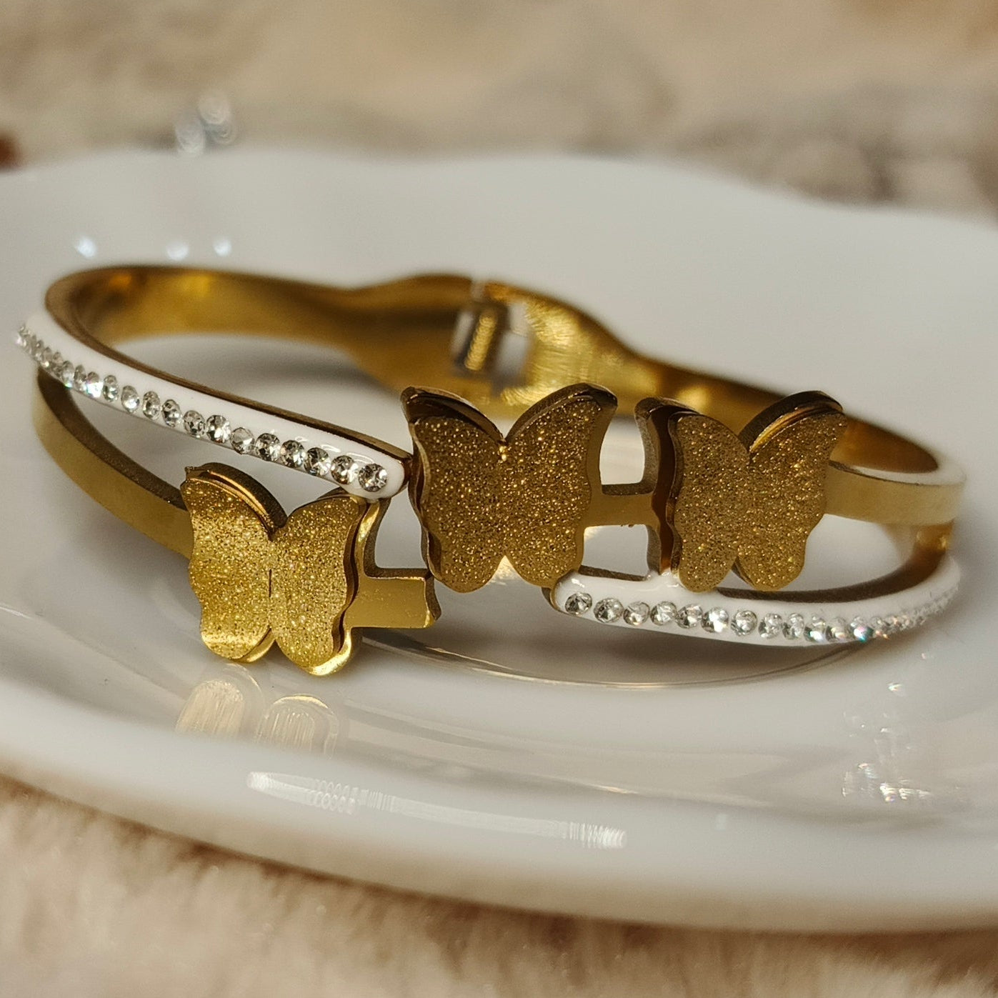 Golden Butterfly Bangle for Women | Stainless Steel Jewelry Pakistan