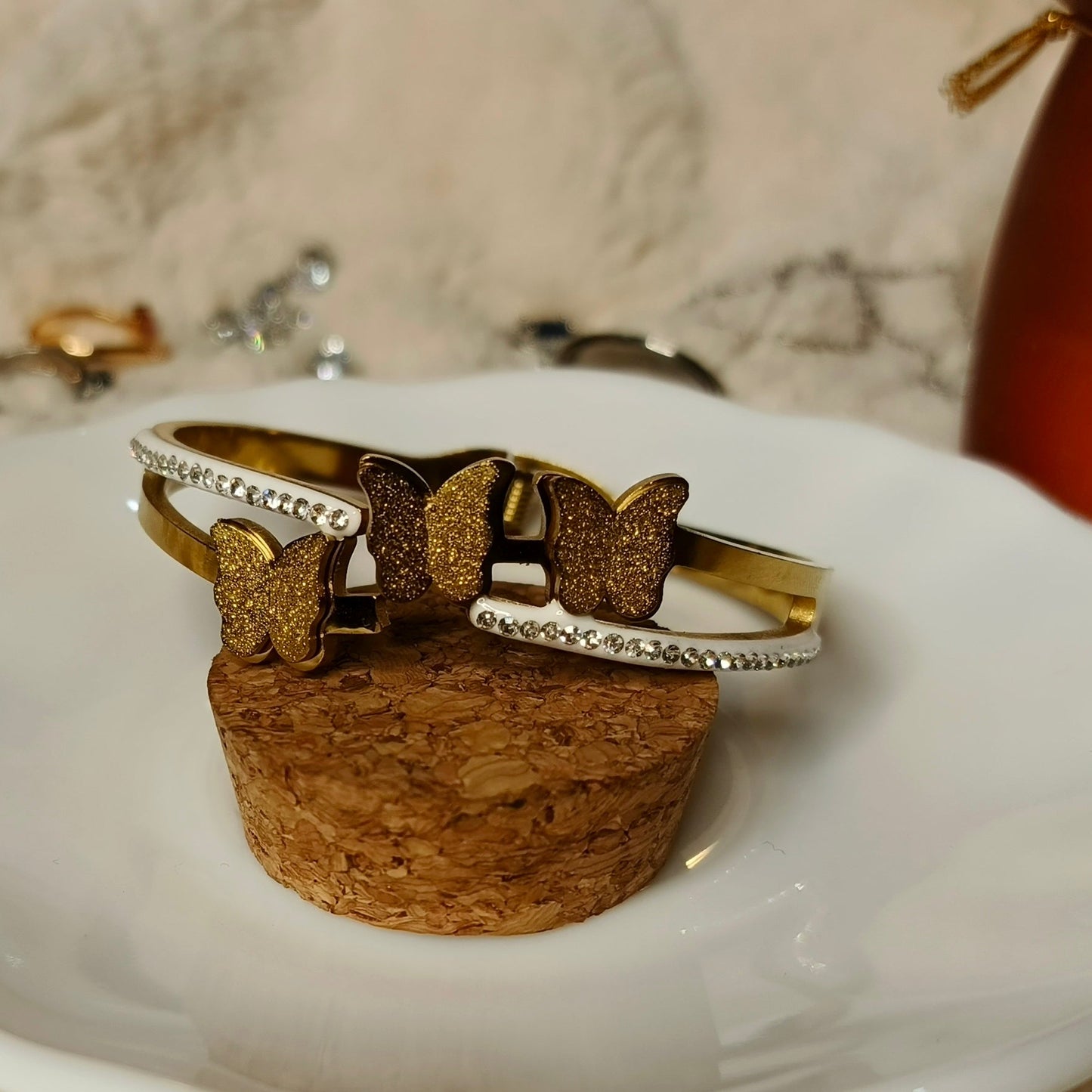 Golden Butterfly Bangle for Women | Stainless Steel Jewelry Pakistan