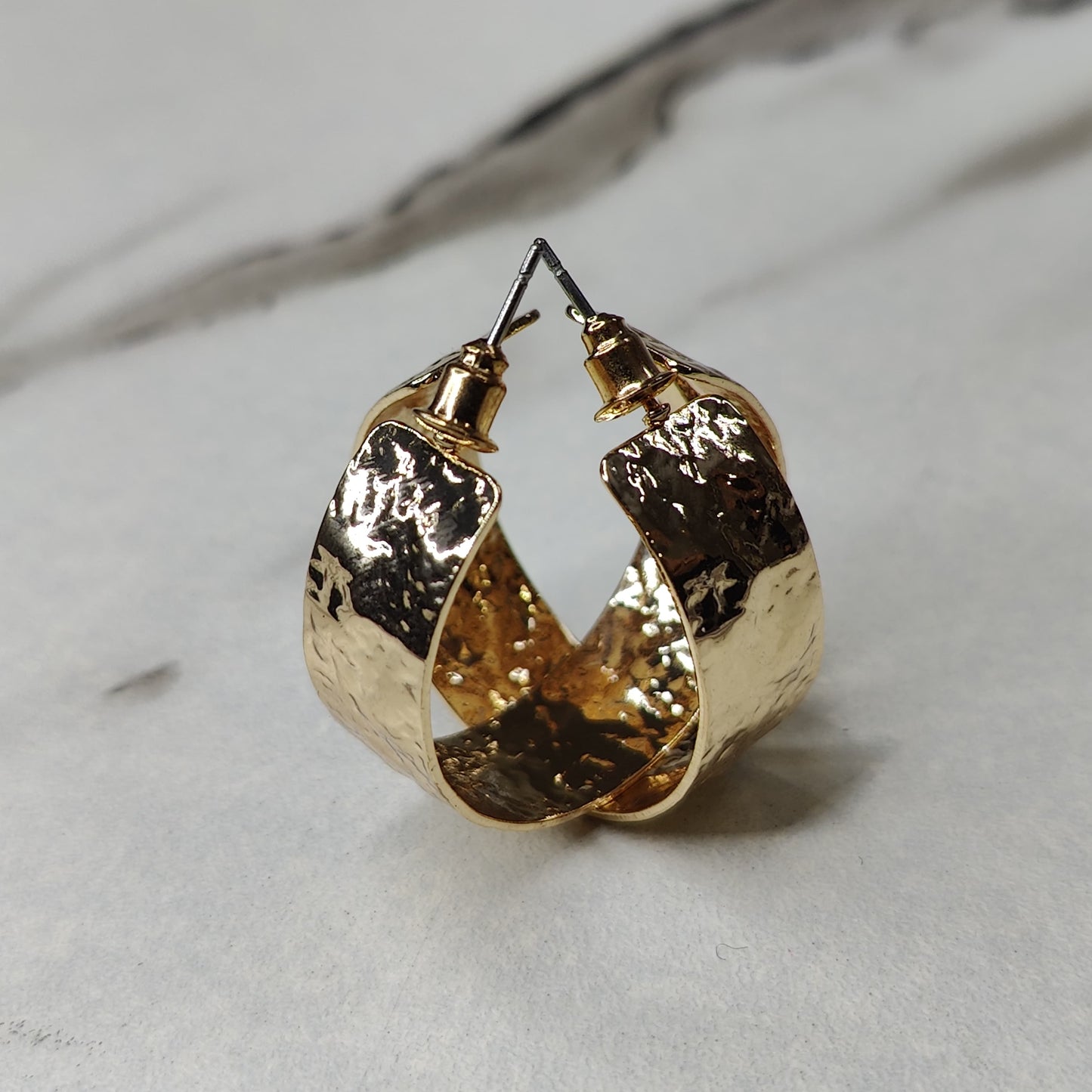 Hammered Hoop Earrings