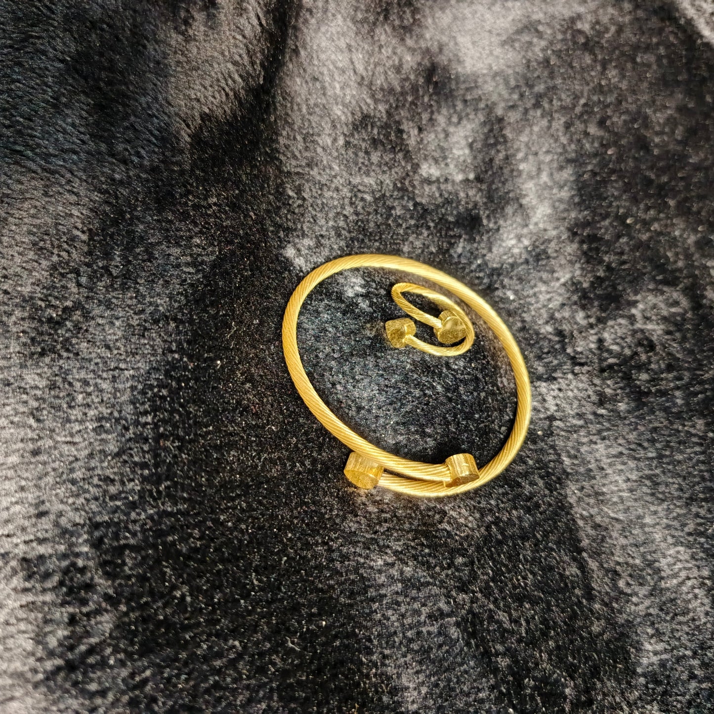 Gold Heart Cuff Bracelet for Women | Elegant Adjustable Bangle and Ring