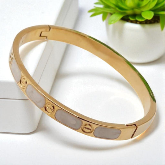 Grey Marble Design Openable Bangle